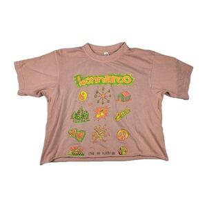 Bonnaroo 2025 Shirt Womens Medium Pink‎ Festival Lineup T-Shirt Cropped Lane 7